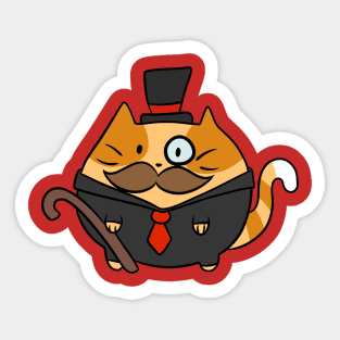 Fat Dapper Cat Sticker